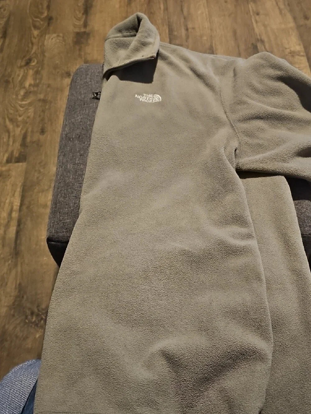 The North Face Fleece Pullover Men Jacket Xlarge Gray Green Sweatshirt